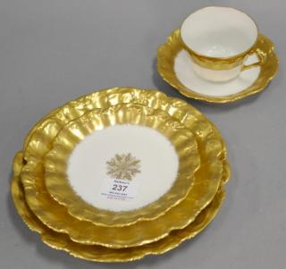 Appraisal: Limoges porcelain dinner set with gold rim pieces Limoges porcelain