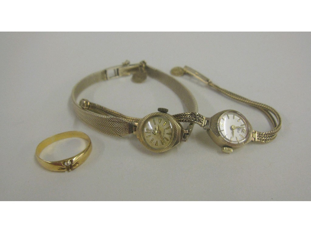 Appraisal: Lot comprising two ladies ct gold bracelet watches both by