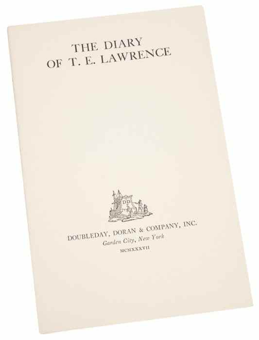 Appraisal: Lawrence T E The Diary one of copies original cream