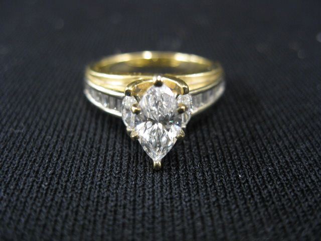 Appraisal: Diamond Ring carat marquise cut diamond and marquise and baguette