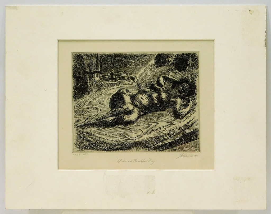 Appraisal: JOHN SLOAN ASHCAN SOCIAL REALIST NUDE ETCHING New Hampshire Pennsylvania