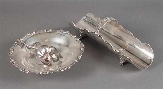 Appraisal: Three Continental silver table articles th century comprising Italian mint