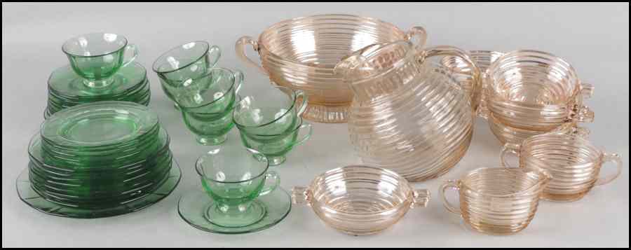 Appraisal: GROUP OF MANHATTAN PINK DEPRESSION GLASS Together with a group