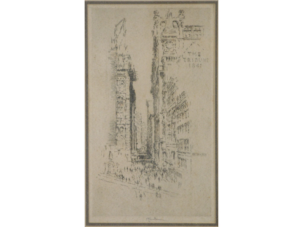 Appraisal: Joseph Pennell PA - The Tribune NY etching artist signed