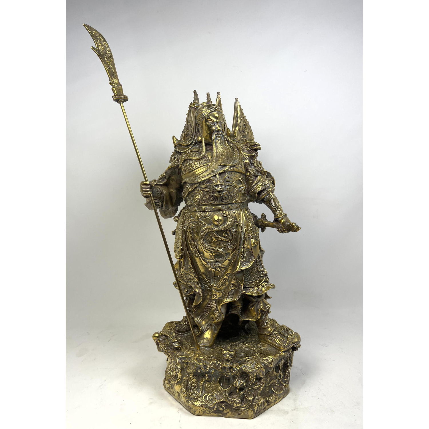 Appraisal: Large Asian Brass Figural Sculpture Bearded Man with elaborate outfit