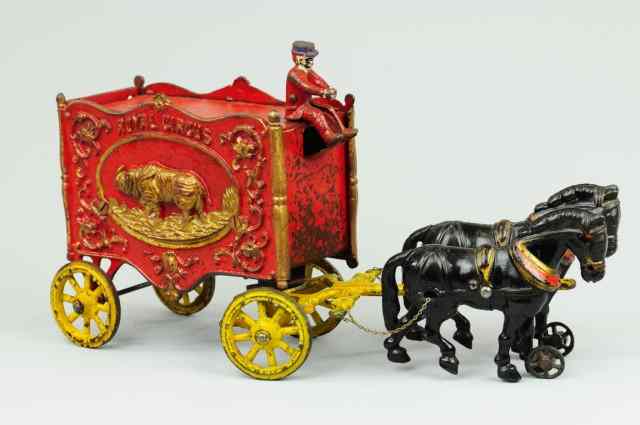 Appraisal: HUBLEY HORSE DRAWN CIRCUS WAGON Cast iron large red Royal