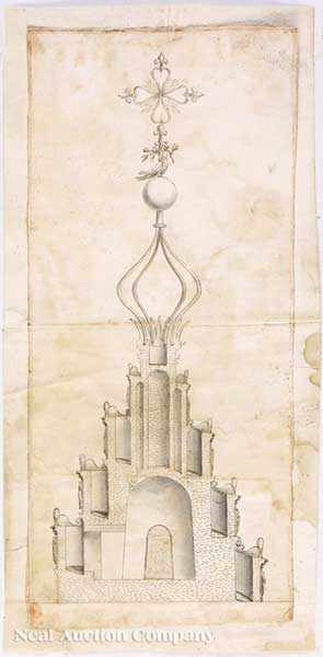 Appraisal: Francesco Borromini his Studio or a Follower Italian - Section