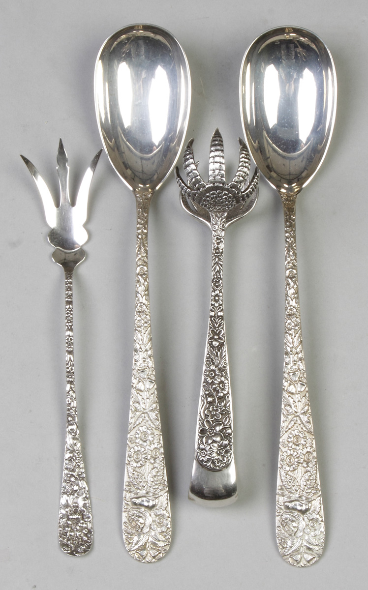 Appraisal: Four Sterling Silver Serving Pieces Three S Kirk Son Steiff