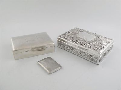 Appraisal: An embossed cigarette box by T Hayes Birmingham in cm