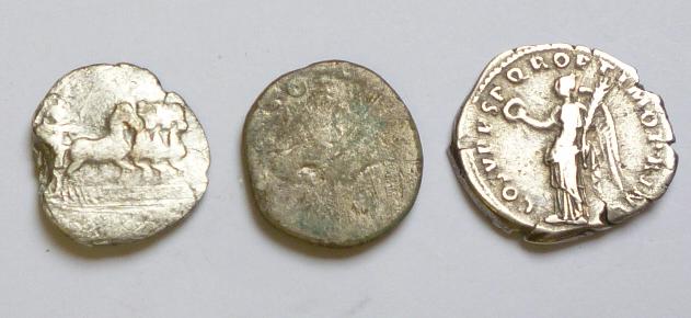 Appraisal: TWO DENARII OF VESPASIAN AND TITUS reverse of first poor