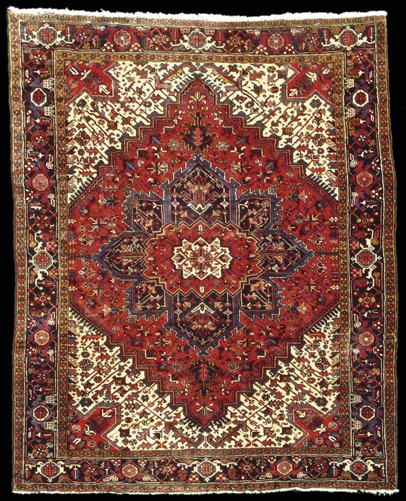 Appraisal: ROOM SIZE HERIZ ORIENTAL CARPET Nice colors in red blue