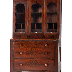 Appraisal: A Classical Mahogany Secretary Bookcase th Century Height x width