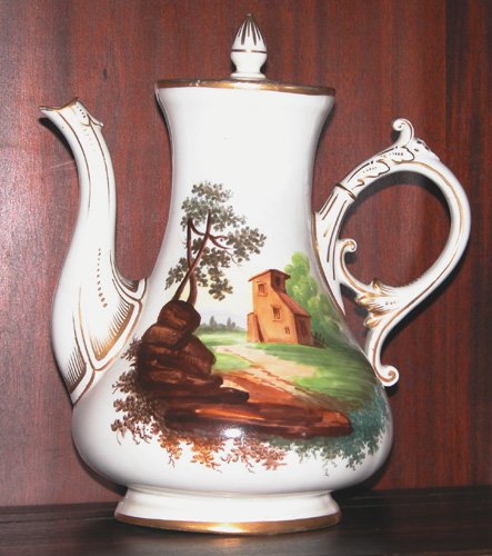 Appraisal: Artist Title German th c Paris Porcelain Coffee Pot topographically