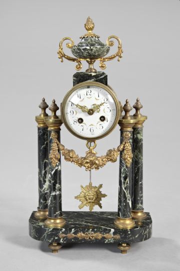 Appraisal: French Gilt-Brass-Mounted Grand Antique Marble Mantel Clock first quarter th