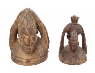 Appraisal: A Collection of Five Yoruba Helmets A Collection of Five