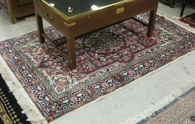 Appraisal: HAND KNOTTED ORIENTAL AREA RUG floral and central floral medallion