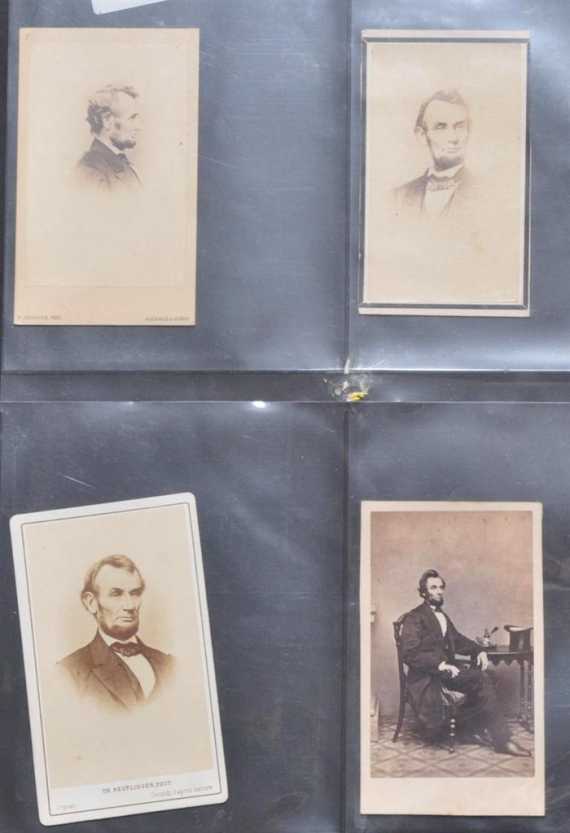 Appraisal: ABRAHAM LINCOLN and JEFFERSON DAVIS Lot of photos carte-de-visite format