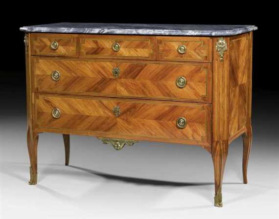 Appraisal: CHEST OF DRAWERS A LA GRECQUE Transition stamped D DE