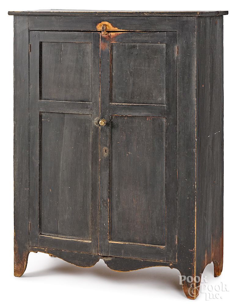 Appraisal: Pennsylvania painted pine jelly cupboard Pennsylvania painted pine jelly cupboard