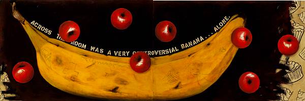 Appraisal: Judith Kindler American born Reclining Banana Diptych signed and dated