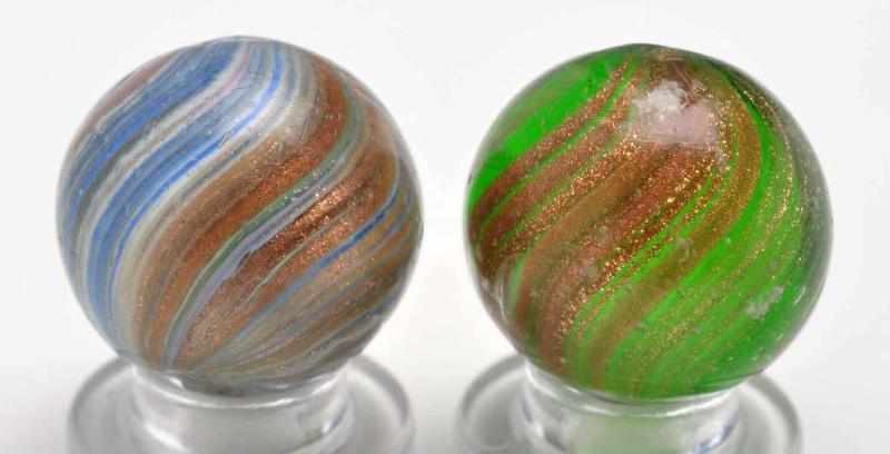 Appraisal: Lot of Lutz Marbles Description The first marble is green