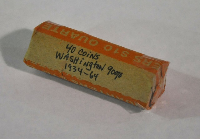 Appraisal: Roll of Silver Washington Quarters coins Date range - in