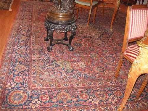 Appraisal: KESHAN old Red ground with a blue central medallion the