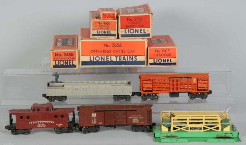 Appraisal: Lot of Lionel Freight Cars in OB Description Post-war Includes