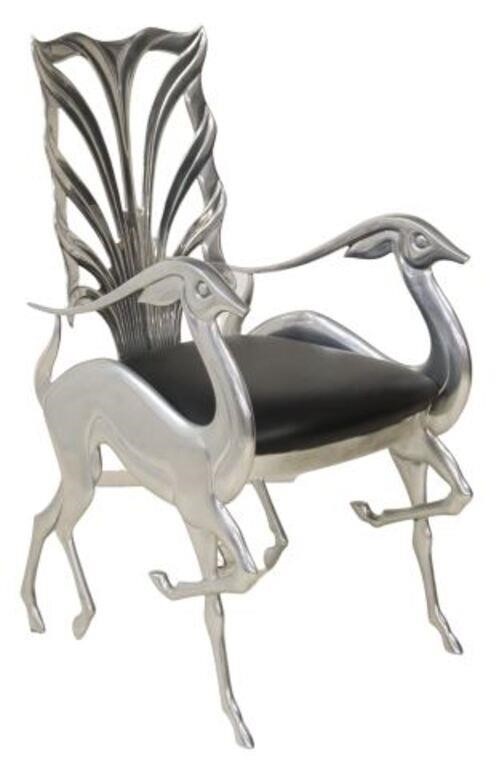 Appraisal: Cast aluminum Impala chair Ray Lewis from the Fauna Collection