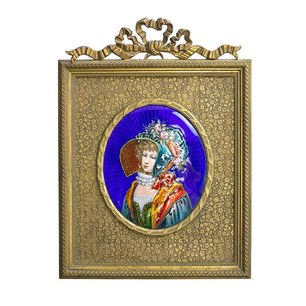 Appraisal: FRENCH ENAMEL PLAQUE Condition Report