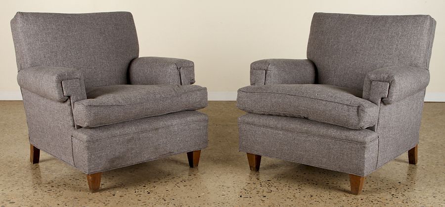 Appraisal: PAIR FRENCH CLUB CHAIRS MANNER JACQUES ADNET A pair of