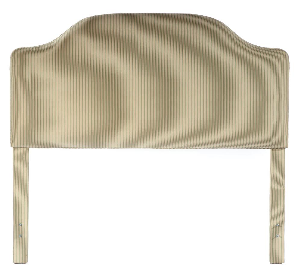 Appraisal: Arched Upholstered Headboard queen size h in w in Provenance