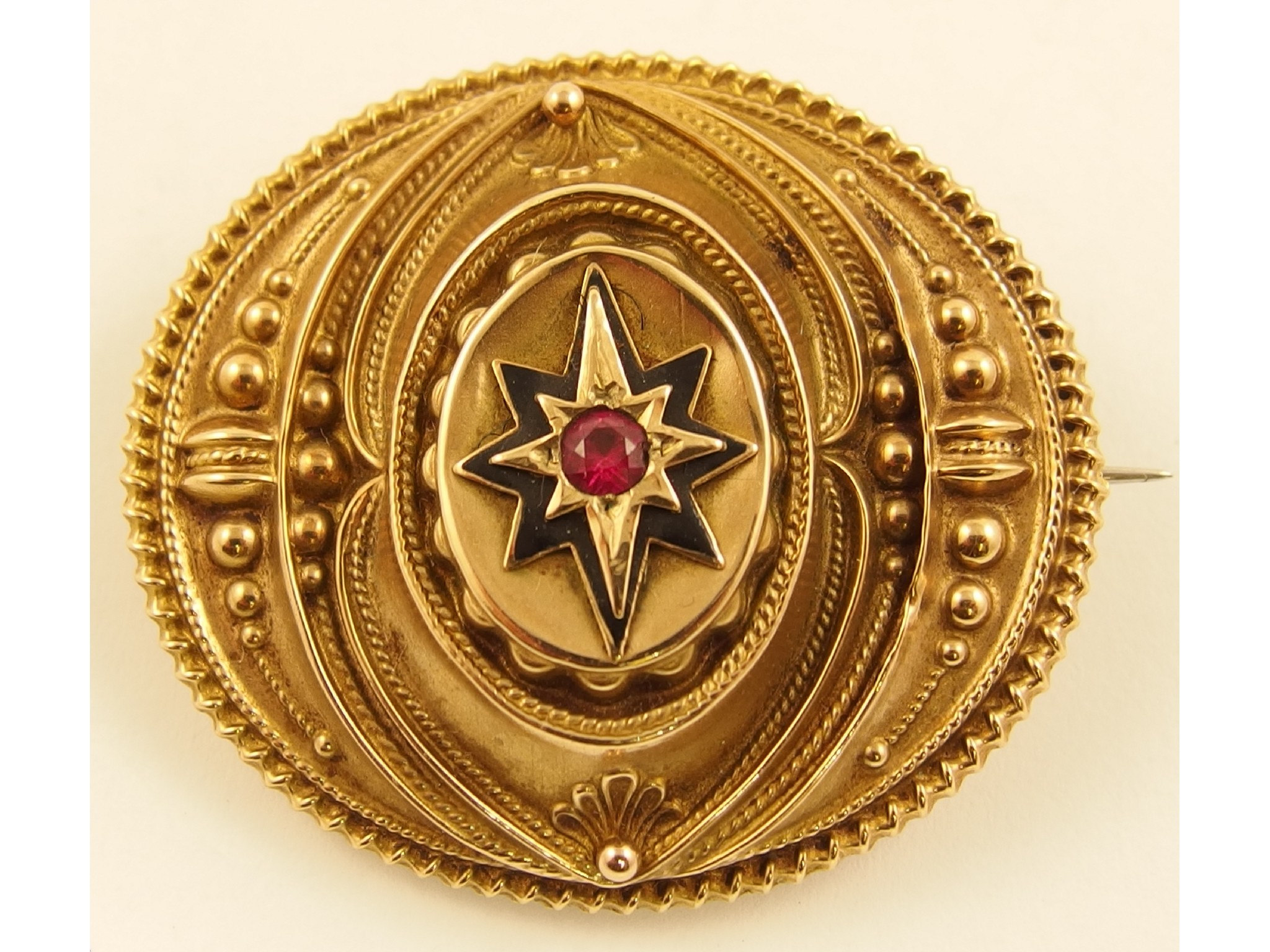 Appraisal: A Victorian gem set locket back brooch