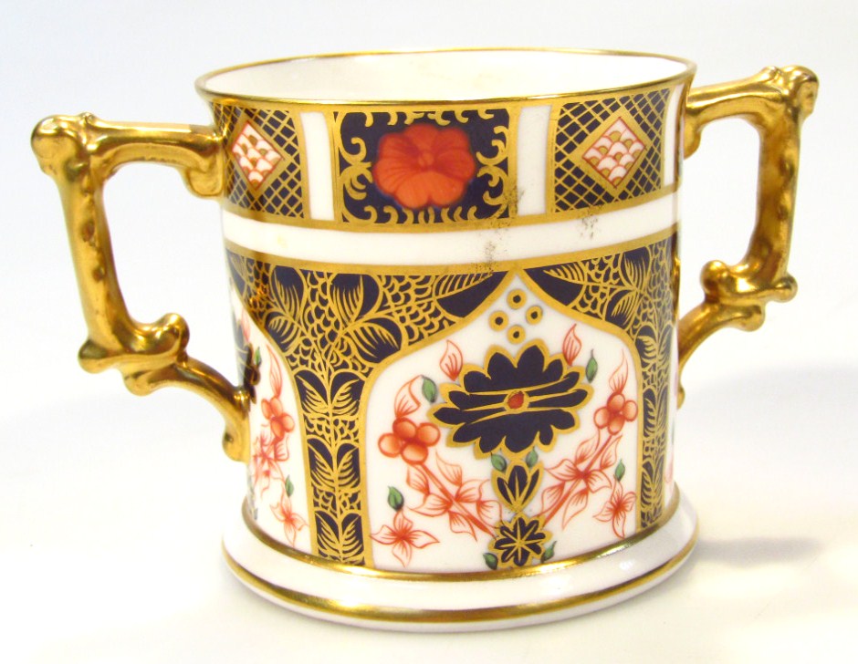 Appraisal: A Royal Crown Derby Imari pattern loving cup no printed