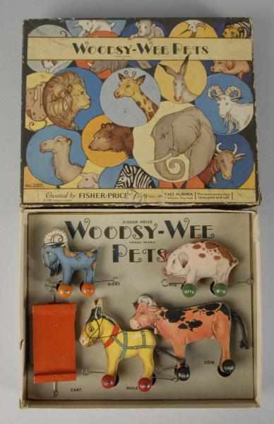 Appraisal: Paper on Wood Fisher Price No Woodsy-Wee Set Description American