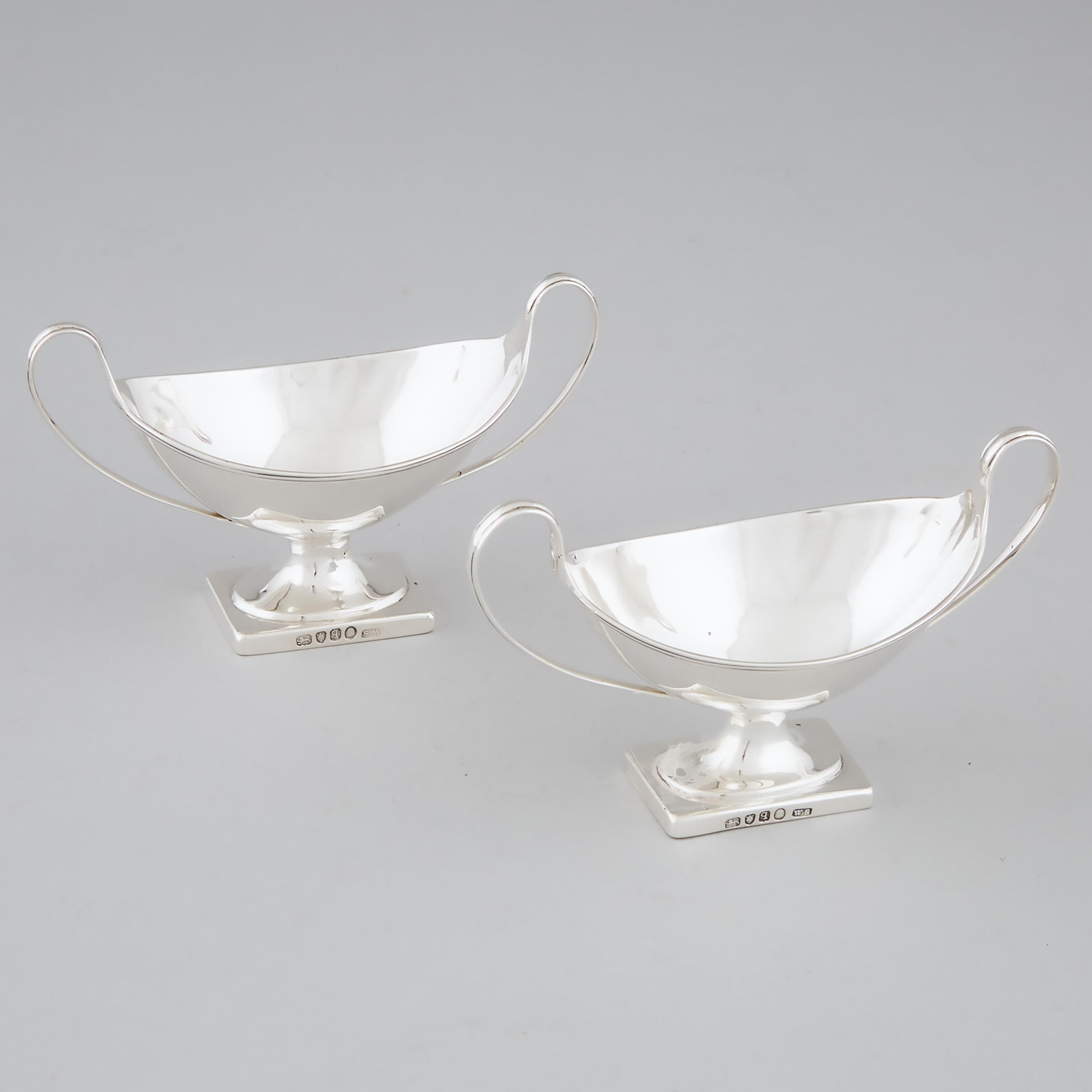 Appraisal: Pair of George III Silver Two-Handled Salt Cellars William Sumner