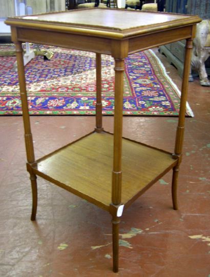 Appraisal: Neoclassical-Style Mahogany Side Table the square galleried top raised on