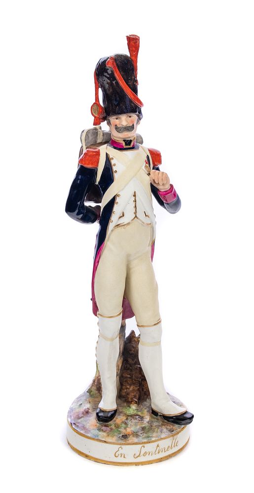 Appraisal: Antique Ceramic Porcelain Soldier Figurine Antique Ceramic Porcelain Soldier Figurine