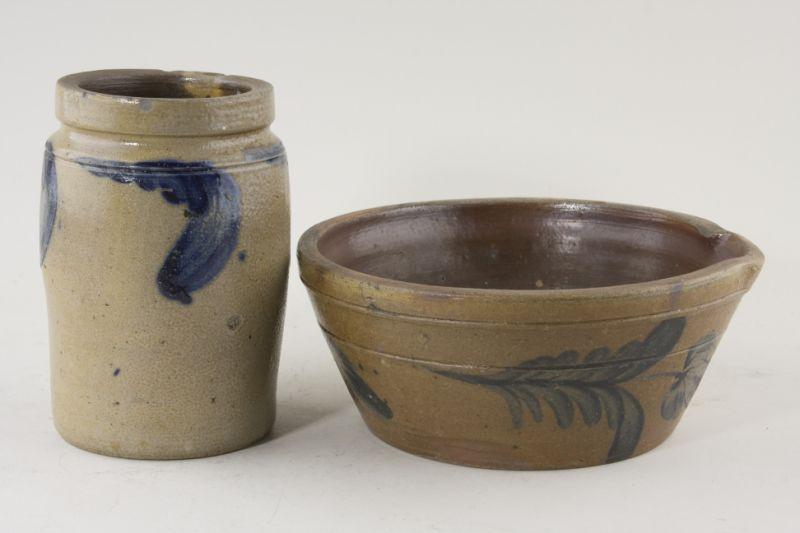 Appraisal: Pieces of Cobalt Decorated Stoneware likely Maryland th c included