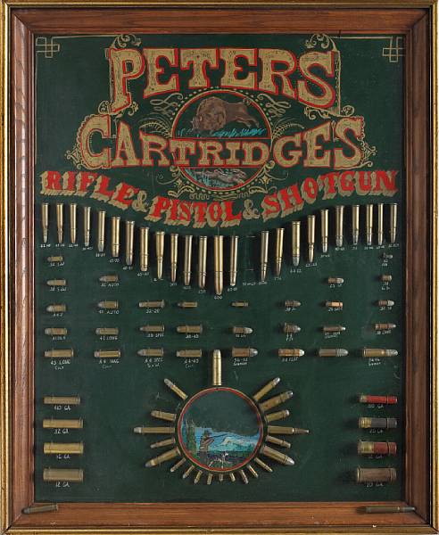 Appraisal: A scarce Peters Cartridge Company cartridge boardcirca The green-painted board