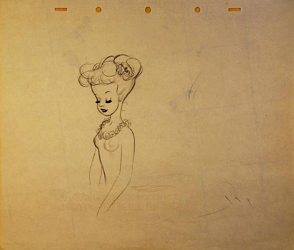 Appraisal: A group of eight Walt Disney preliminary animation drawings from