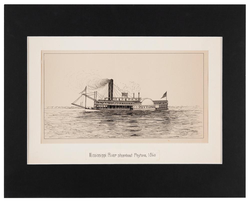 Appraisal: SAMUEL STANTON NEW YORK - MISSISSIPPI RIVER STEAMBOAT PEYTONA PEN