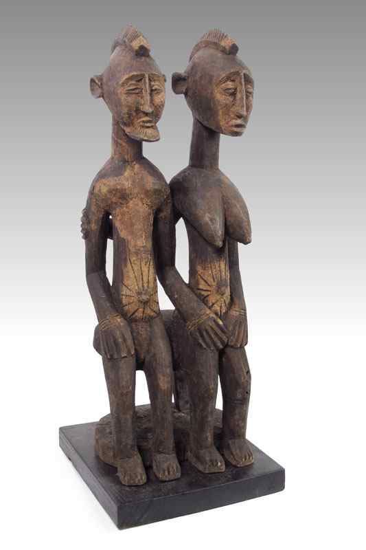 Appraisal: CARVED AFRICAN DOGON ROYAL COUPLE LBS '' x '' x