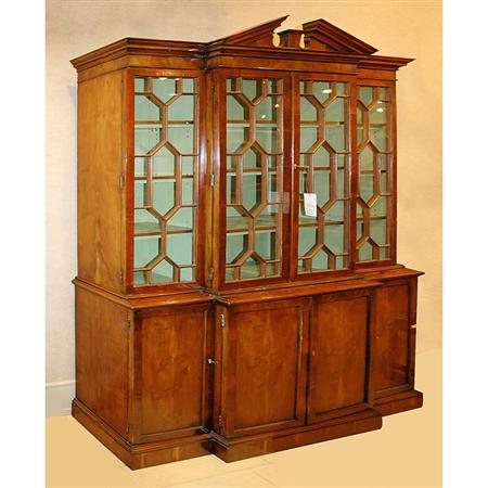 Appraisal: George III Style Yewwood Breakfront Bookcase Estimate -