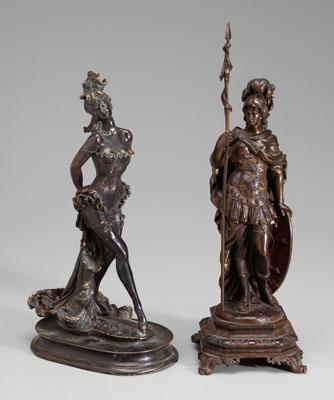 Appraisal: Two th century bronzes figure of a burlesque dancer -