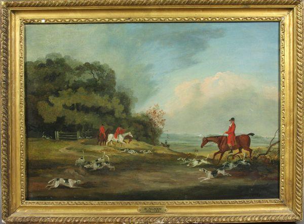 Appraisal: Samuel Alken British hunting scene-a lost scent c o c