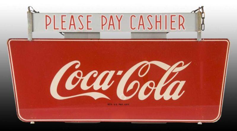 Appraisal: Coca-Cola Price Brothers Hanging Glass Sign Description Circa s Slightly