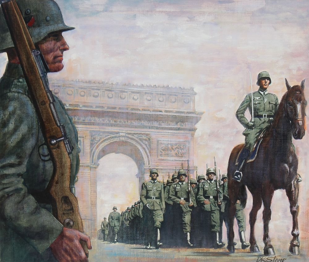 Appraisal: David Stone - Germans Occupy Paris Oil David K Stone