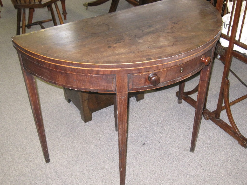 Appraisal: Georgian mahogany turnover card table