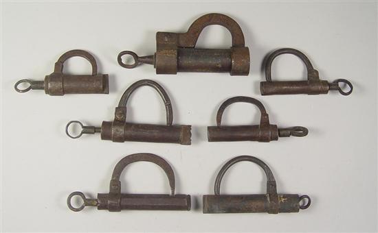 Appraisal: Handmade Padlocks Seven pieces All with keys Largest is